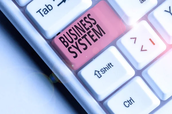 Writing Note Showing Business System Business Concept Delivery Mechanism Providing — Stock Photo, Image