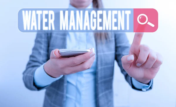 Text Sign Showing Water Management Business Photo Showcasing Optimum Use — 스톡 사진