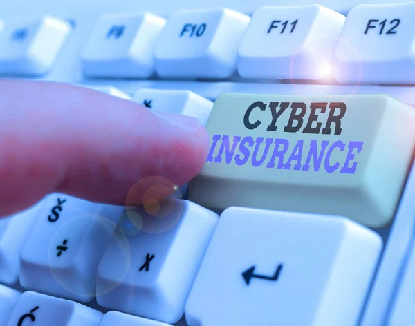 Writing Note Showing Cyber Insurance Business Concept Protect Business Users — 스톡 사진