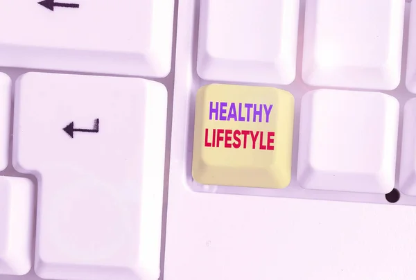 Handwriting text Healthy Lifestyle. Concept meaning way of living that lowers the risk of being seriously ill. — Stock Photo, Image