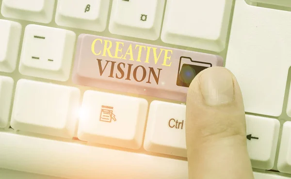 Writing note showing Creative Vision. Business photo showcasing process of purposefully generating visual mental imagery. — Stock Photo, Image