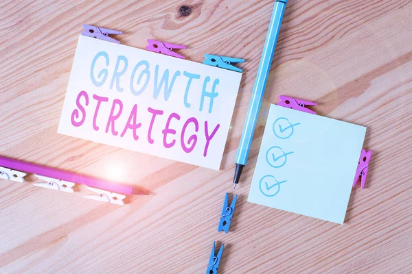 Text Sign Showing Growth Strategy Business Photo Showcasing Method Company — 스톡 사진