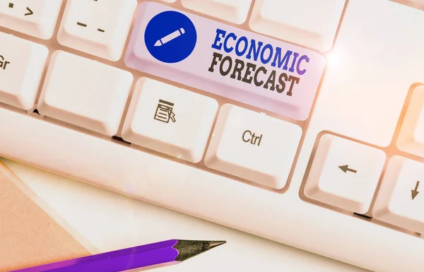 Word Writing Text Economic Forecast Business Photo Showcasing Attempting Predict — Stock Photo, Image