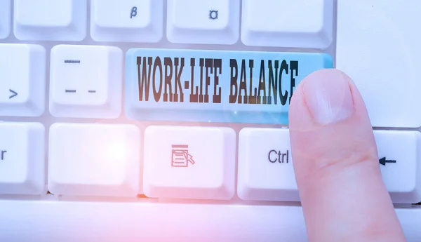 Text sign showing Work Life Balance. Business photo text time allocated for work and aspects of life are equal