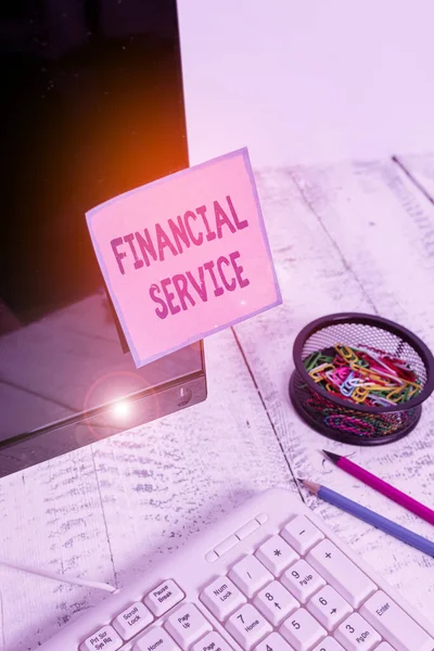 Handwriting Text Financial Service Conceptual Photo Economic Services Provided Finance — Stock Photo, Image