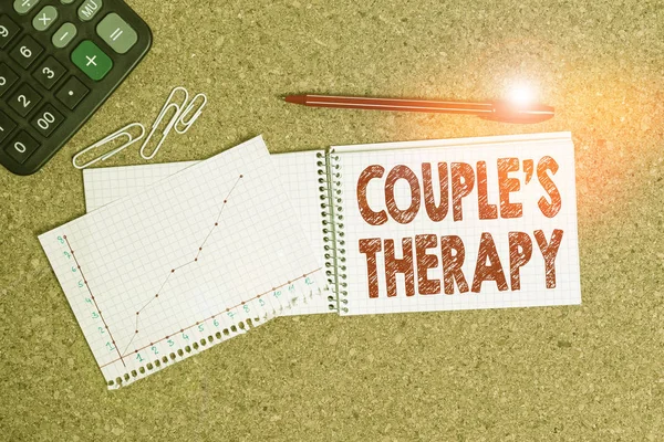 Word Writing Text Couple Therapy Business Foto Präsentiert Behandeln Beziehung — Stockfoto