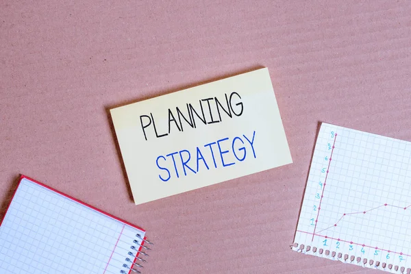Escribir Una Nota Que Muestra Estrategia Planificación Concepto Negocio Para — Foto de Stock