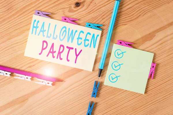 Signo Texto Que Muestra Halloween Party Foto Negocios Mostrando Víspera —  Fotos de Stock