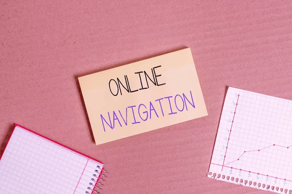 Writing Note Showing Online Navigation Business Concept Navigating Network Information — ストック写真