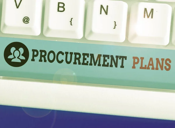 Text Sign Showing Procurement Plans Business Photo Showcasing Determining Timeframes — Stock Photo, Image