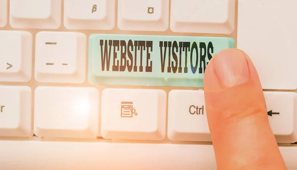 Text sign showing Website Visitors. Business photo text someone who visits views or goes to your website or page