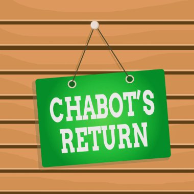 Chabot S 'in dönüşünü gösteren kavramsal el yazısı. Kavrama, konuşmanın geri dönüşü anlamına gelir İşitsel veya metin yöntemi Memo hatırlatıcı boş tahta eklenmiş arkaplan dikdörtgeni