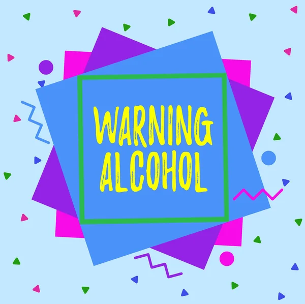 Текстовый Знак Предупреждающий Алкоголь Упаковке Алкогольных Напитков Появляются Сообщения Демонстрации — стоковое фото