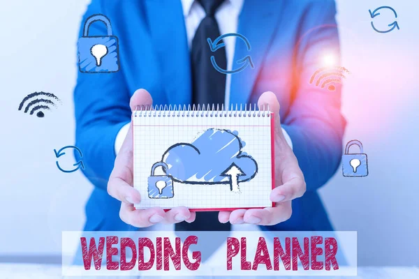 Znak Tekstowy Planerem Ślubów Biznes Fotka Tekst Ktoś Kto Planuje — Zdjęcie stockowe