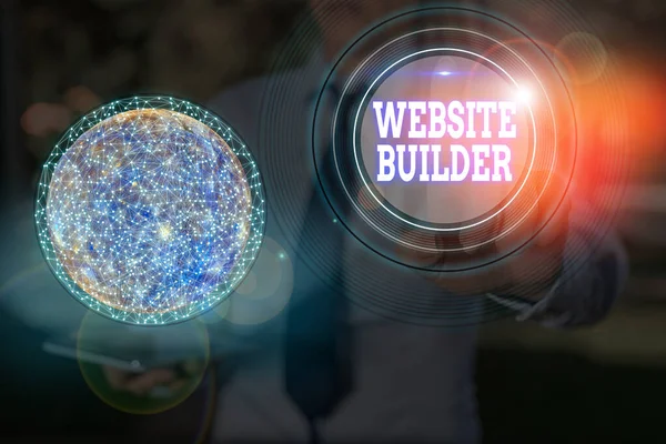 Text Sign Showing Website Builder Business Photo Text Construction Websites — 图库照片