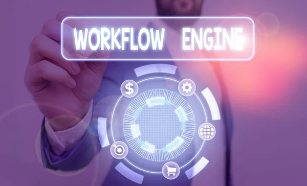 Text Sign Showing Workflow Engine Business Photo Text Software Application — Stock Photo, Image