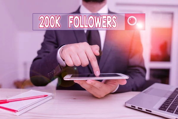 Handwriting Text 200K Followers Conceptual Photo Number Individuals Who Follows — Stock Photo, Image