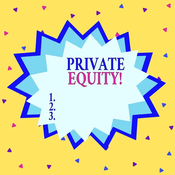 Slovo Psaní Textu Private Equity Obchodní Fotografie Představující Peníze Investované — Stock fotografie