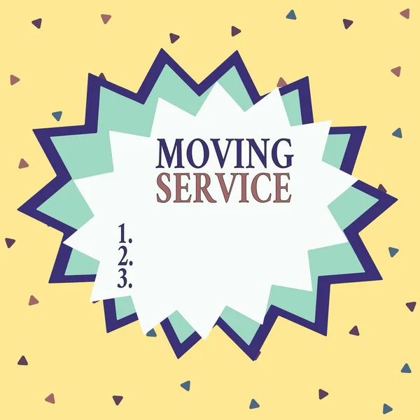 Word Writing Text Moving Service Nápověda Prezentaci Obchodních Fotografií Přesouvá — Stock fotografie