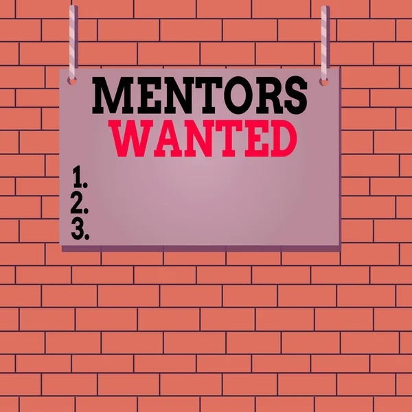 Texte Indiquant Mentors Wanted Business Photo Texte Recherche Quelqu Qui — Photo