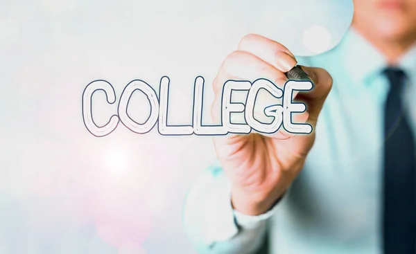 Word writing text College. Business photo showcasing educational institution or establishment providing higher education