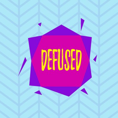 Etkisiz hale getirildiğini gösteren kavramsal el yazısı. Kavram anlamı, nedeni asimetrik biçimli nesne çok renkli tasarımı azaltarak, zor veya tehlikeli bir durumu daha sakin hale getirir.