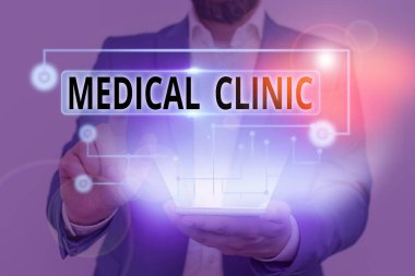 Tıp Kliniği 'nde el yazısı. Temel olarak ayakta tedavi gören hastalara odaklanan kavramsal fotoğraf tesisi