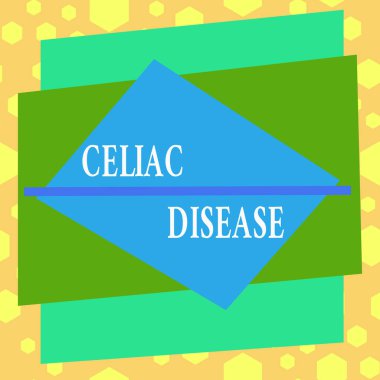 Conceptual hand writing showing Celiac Disease. Concept meaning autoimmune disorder that primarily affects small intestine Asymmetrical format pattern object outline multicolor design