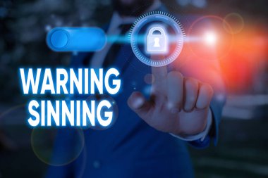 Uyarı Günahı 'nı gösteren bir not yazıyorum. Yasaları çiğnediğine inanılan eylemi durdurmak için iş kavramı