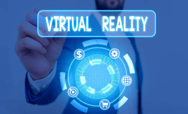 Text Sign Showing Virtual Reality Business Photo Text Artificial Environment — 스톡 사진