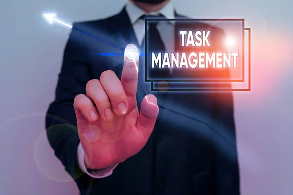 Handschrift Tekst Task Management Conceptuele Foto Het Proces Van Het — Stockfoto