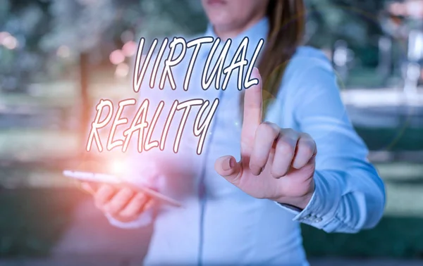 Signo Texto Que Muestra Realidad Virtual Texto Foto Negocios Entorno —  Fotos de Stock