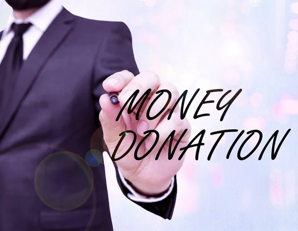 Conceptual Hand Writing Showing Money Donation Concept Meaning Something Which — Stock Photo, Image