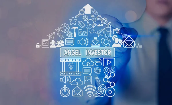 Woord Schrijven Tekst Angel Investor Bedrijfsfoto Presentatie Hoge Netto Waarde — Stockfoto