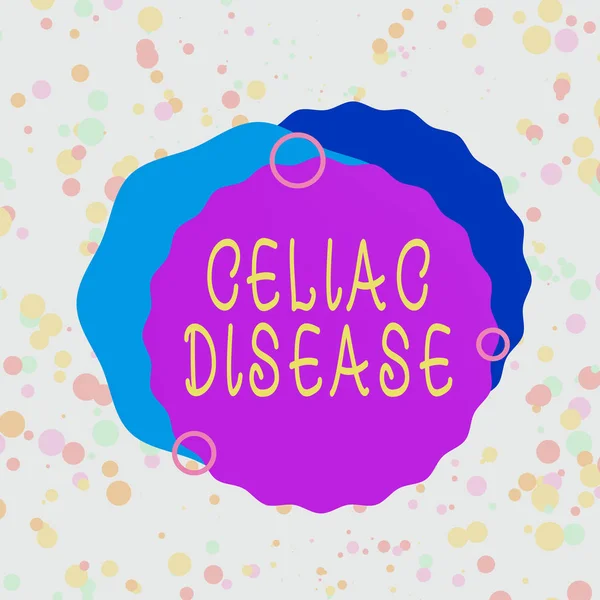 文字の手書き Celiac Disease 主に小腸に影響する概念光自己免疫疾患非対称不均一な形状のパターンオブジェクトアウトライン多色設計 — ストック写真