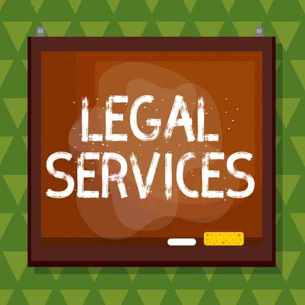 Conceptual hand writing showing Legal Services. Concept meaning any services involving legal or law related matters Asymmetrical uneven shaped pattern object multicolour design