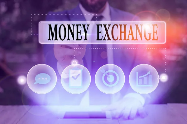 Text Sign Showing Money Exchange Business Photo Text Office You — Stockfoto
