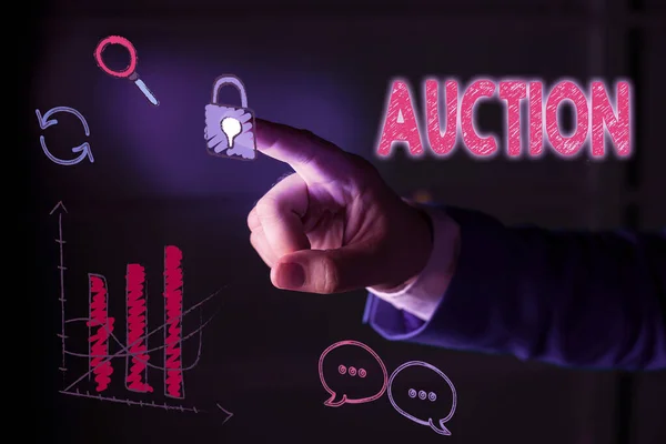 Writing Note Showing Auction Business Concept Public Sale Goods Property — Stock Photo, Image