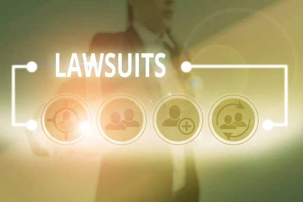 Writing Note Showing Lawsuits Business Concept Claim Dispute Brought Law — Stock Photo, Image