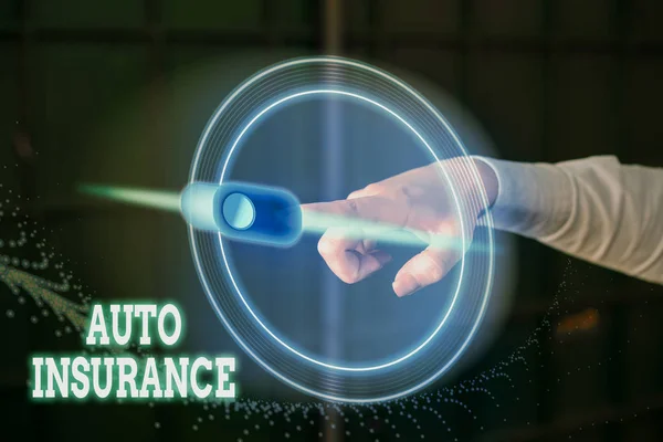 Escritura Mano Conceptual Que Muestra Auto Insurance Concepto Que Significa — Foto de Stock