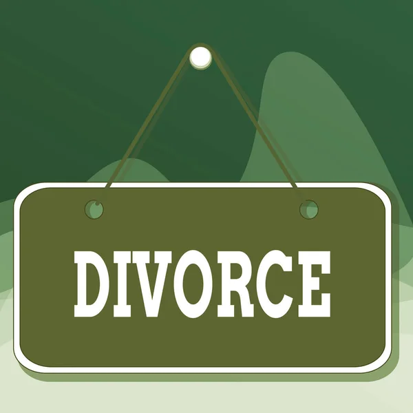 Boşanmayı Gösteren Bir Yazıyorum Evliliğin Yasal Olarak Dağılmasına Yönelik Konsepti — Stok fotoğraf