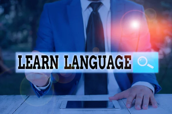 Text Sign Showing Learn Language Business Photo Text Ability Communicate — Stock Photo, Image