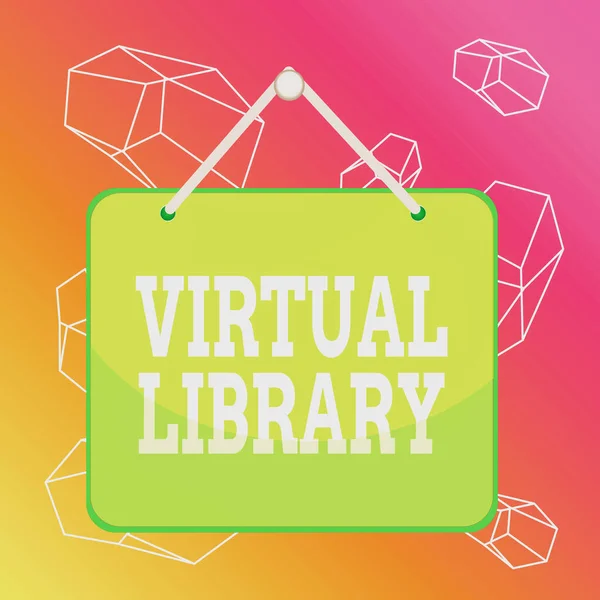 Tekst Schrijven Virtual Library Zakelijke Foto Presentatie Collectie Van Middelen — Stockfoto