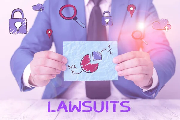 Conceptual Hand Writing Showing Lawsuits Concept Meaning Claim Dispute Brought — Stock Photo, Image