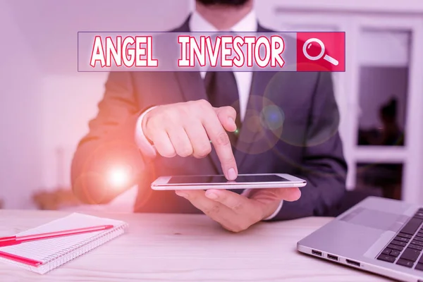 Testo Scritto Mano Angel Investor Foto Concettuale Alto Patrimonio Netto — Foto Stock