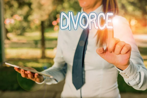 Word Writing Text Divorce Business Photo Showcasing Legal Dissolution Marriage — 图库照片