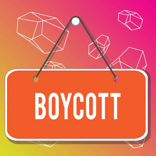 Texte Écrit Boycott Photo Affaires Montrant Cesser Acheter Utiliser Les — Photo