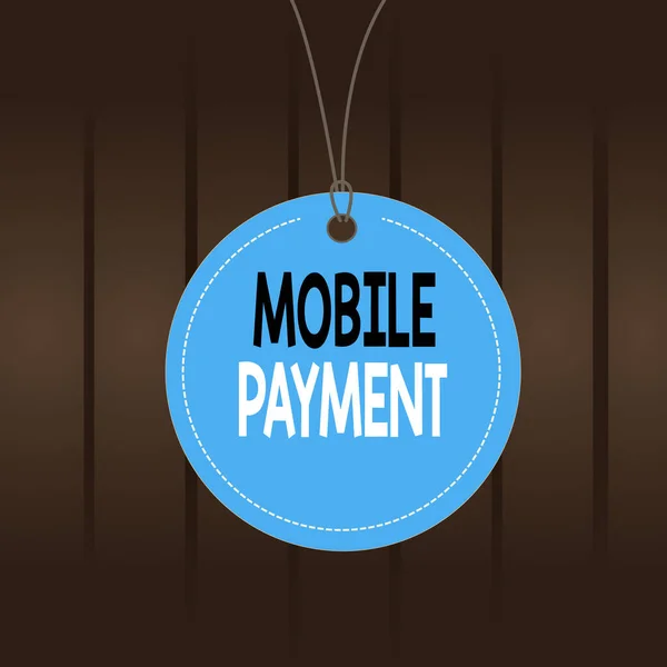 Writing Note Showing Mobile Payment Business Concept Payment Made Portable — Stock Photo, Image