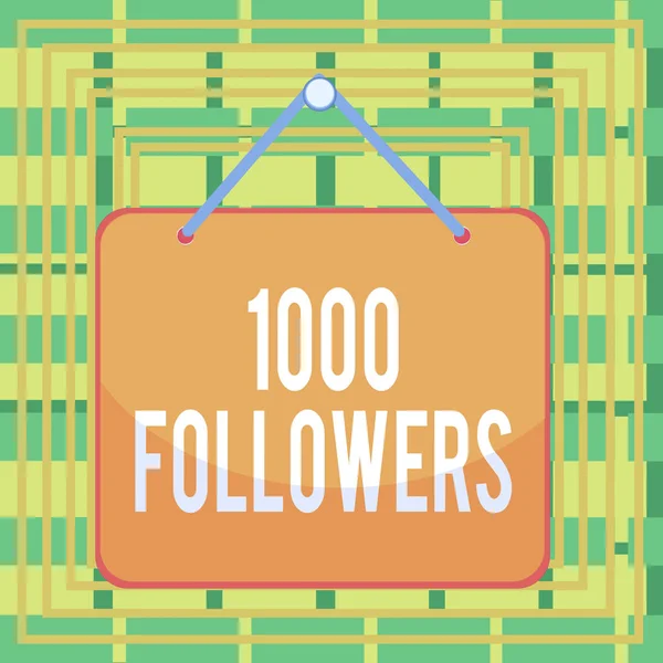 Πινακίδα 1000 Followers Business Photo Text Number Individuals Who Follows — Φωτογραφία Αρχείου