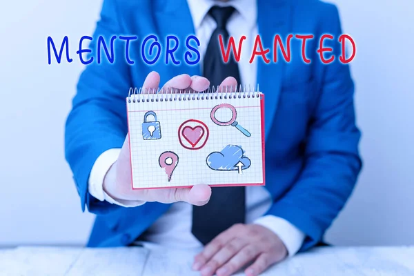 Escribiendo Una Nota Que Muestra Mentors Wanted Concepto Negocio Para — Foto de Stock